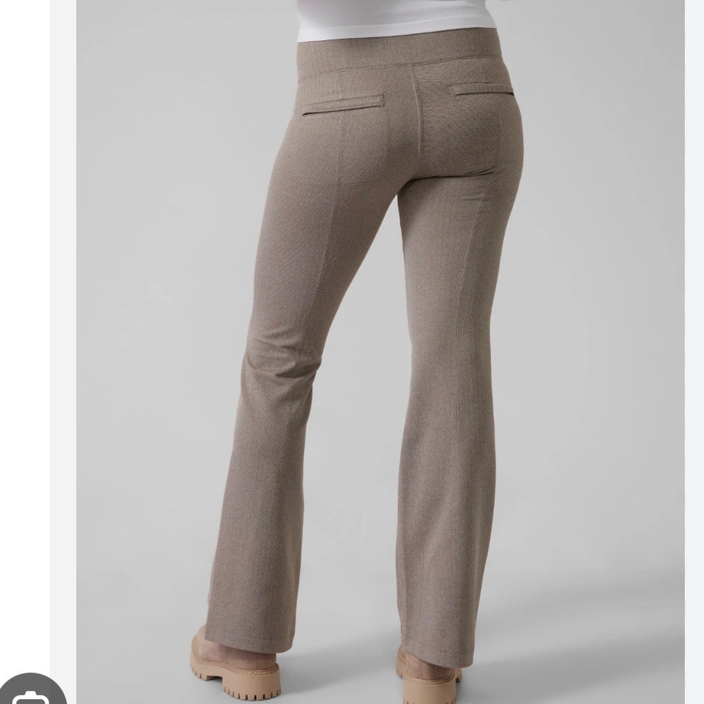 Athleta‎ Delancey Herringbone Flare Pants XXS Taupe Brown High Rise Athleisure